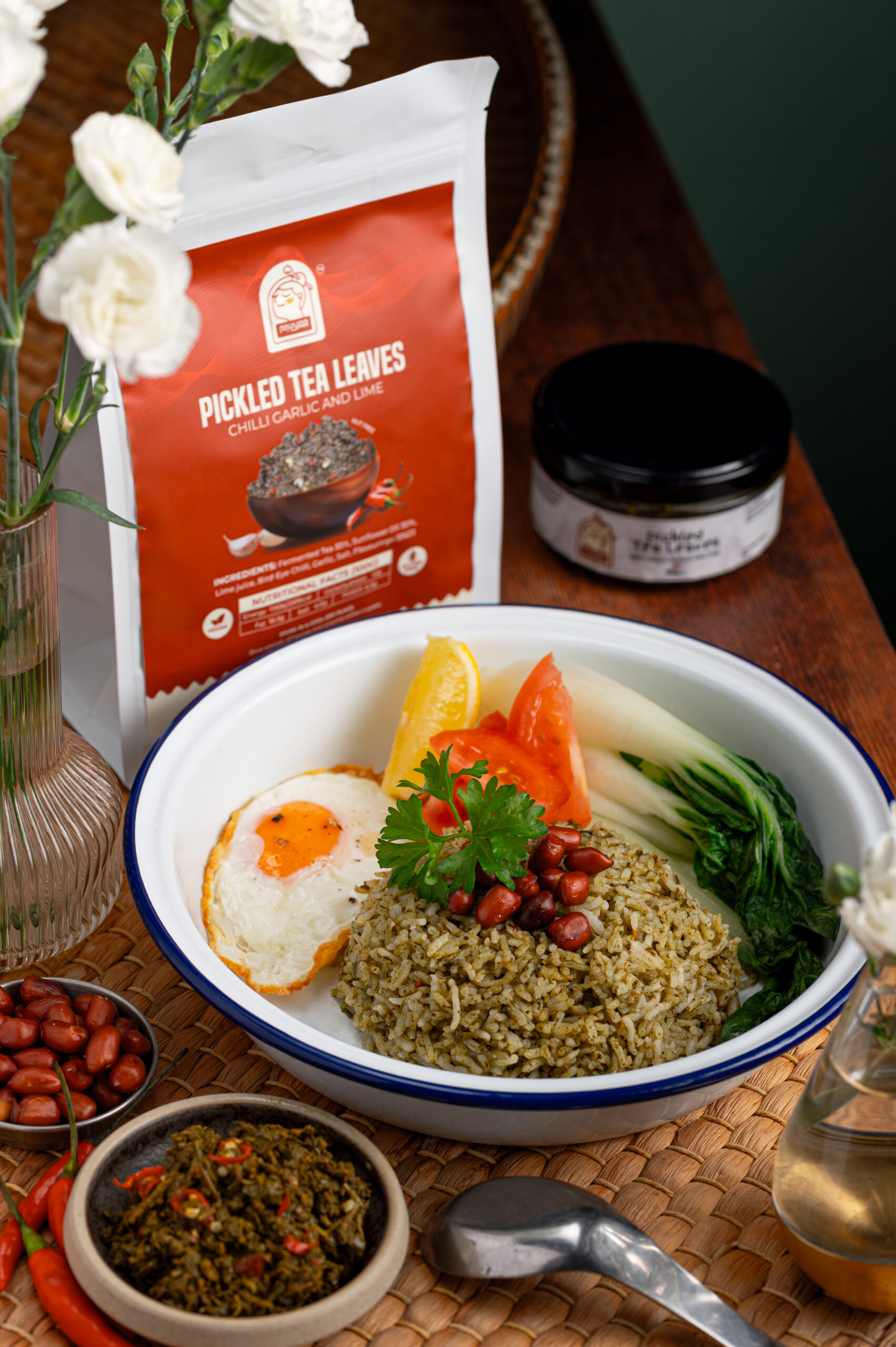 Pickled Tea Leaves with Chilli Garlic & Lime 300g - Image 2